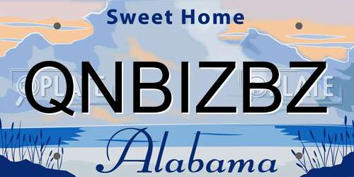 QNBIZBZ Alabama License Plate
