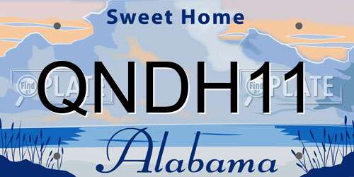 QNDH11 Alabama License Plate