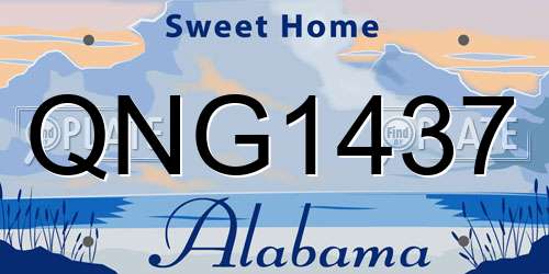 QNG1437 Alabama License Plate