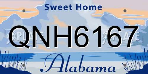 QNH6167 Alabama License Plate