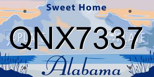 QNX7337 Alabama License Plate