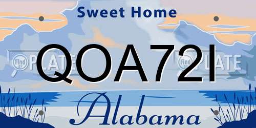 QOA72I Alabama License Plate
