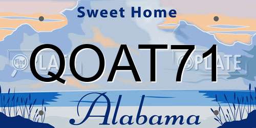 QOAT71 Alabama License Plate