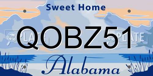 QOBZ51 Alabama License Plate