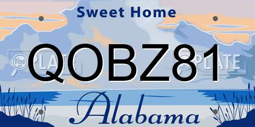 QOBZ81 Alabama License Plate