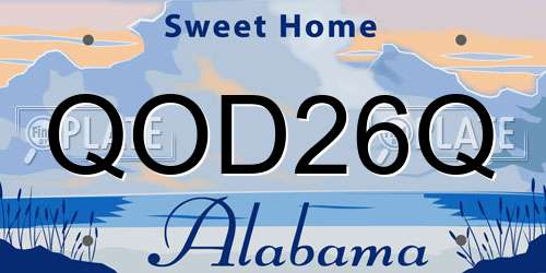 QOD26Q Alabama License Plate