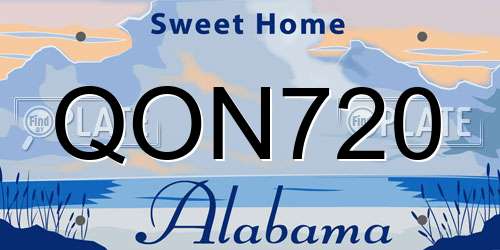 QON720 Alabama License Plate