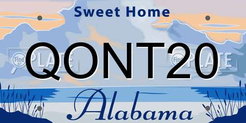 QONT20 Alabama License Plate