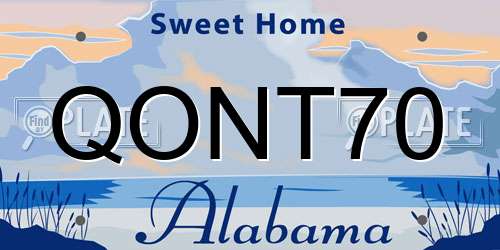 QONT70 Alabama License Plate