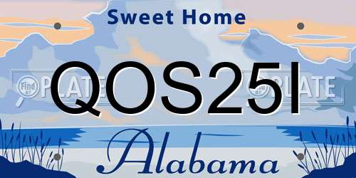 QOS25I Alabama License Plate