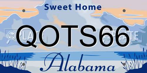 QOTS66 Alabama License Plate