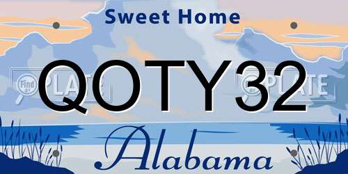QOTY32 Alabama License Plate