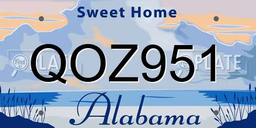 QOZ951 Alabama License Plate