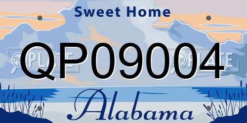 QP09004 Alabama License Plate