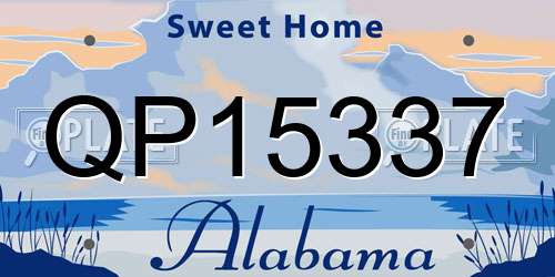 QP15337 Alabama License Plate