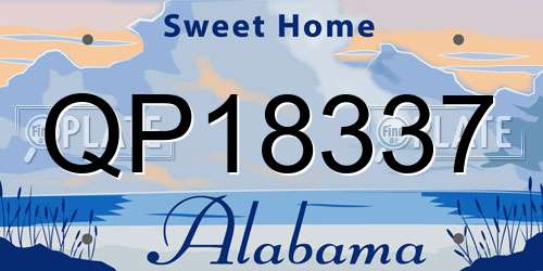 QP18337 Alabama License Plate