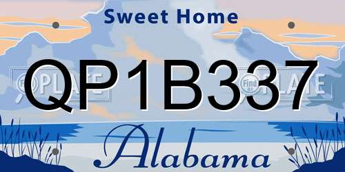 QP1B337 Alabama License Plate