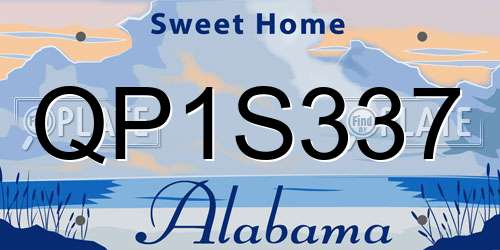 QP1S337 Alabama License Plate