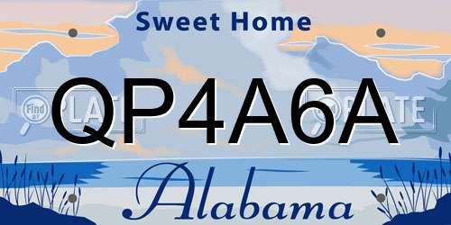 QP4A6A Alabama License Plate