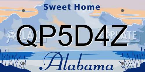 QP5D4Z Alabama License Plate