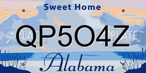 QP5O4Z Alabama License Plate