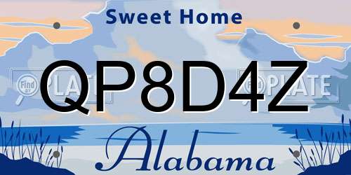 QP8D4Z Alabama License Plate