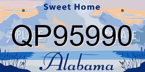 QP95990 Alabama License Plate
