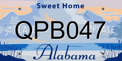 QPB047 Alabama License Plate