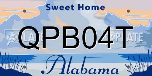 QPB04T Alabama License Plate