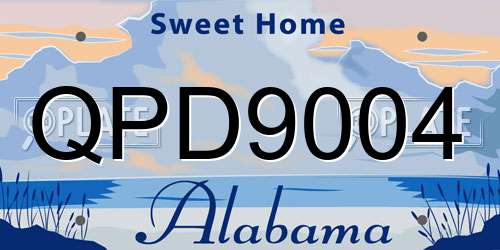 QPD9004 Alabama License Plate
