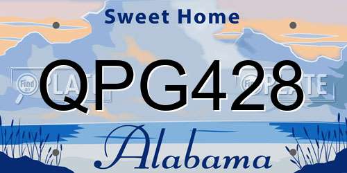 QPG428 Alabama License Plate