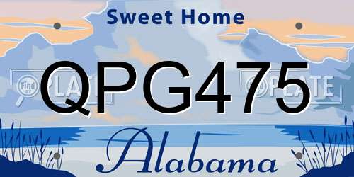 QPG475 Alabama License Plate