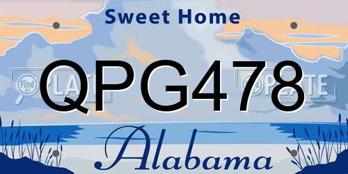 QPG478 Alabama License Plate