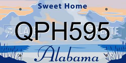 QPH595 Alabama License Plate