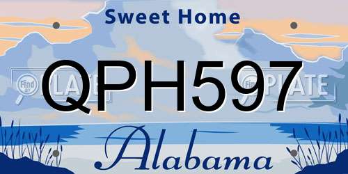 QPH597 Alabama License Plate