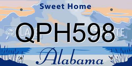 QPH598 Alabama License Plate