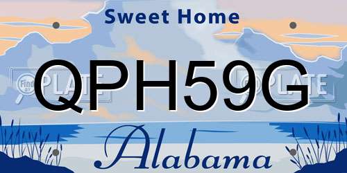QPH59G Alabama License Plate