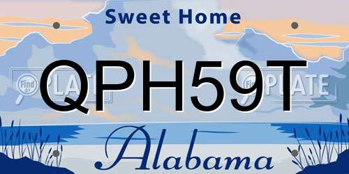 QPH59T Alabama License Plate