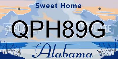 QPH89G Alabama License Plate