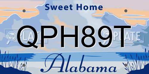 QPH89T Alabama License Plate