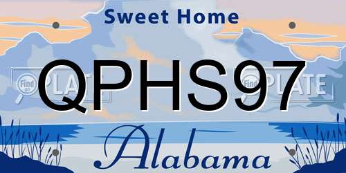 QPHS97 Alabama License Plate