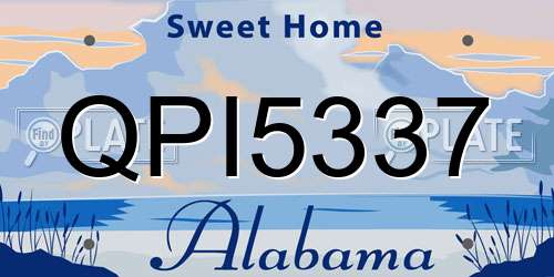 QPI5337 Alabama License Plate