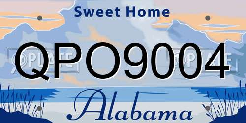 QPO9004 Alabama License Plate