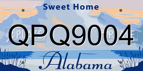 QPQ9004 Alabama License Plate