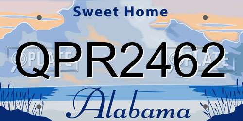 QPR2462 Alabama License Plate