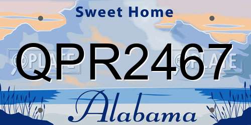 QPR2467 Alabama License Plate