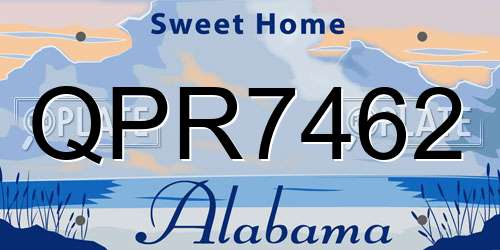 QPR7462 Alabama License Plate