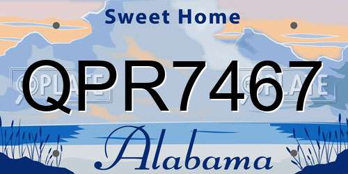 QPR7467 Alabama License Plate