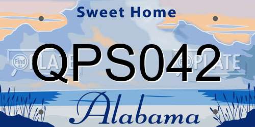 QPS042 Alabama License Plate