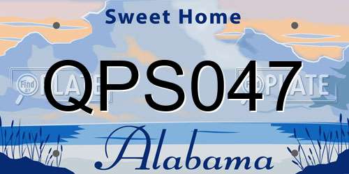 QPS047 Alabama License Plate